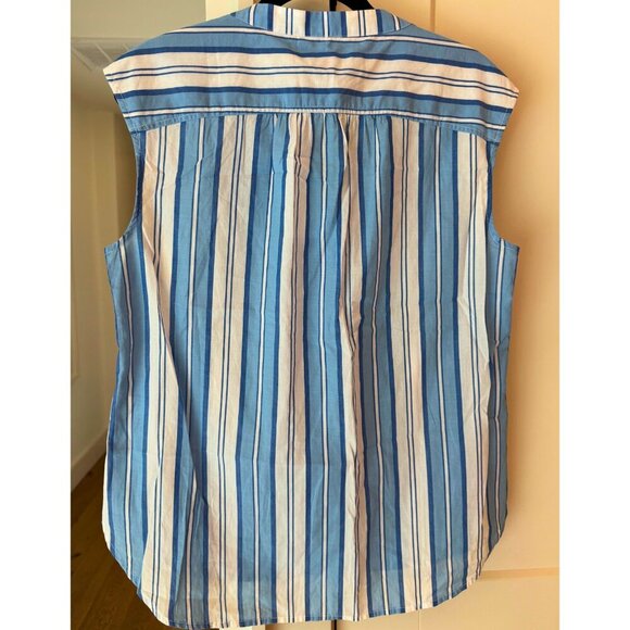 Vineyard Vines NWT Ocean Stripe Popover Top Size Small Sleeveless - Picture 3 of 8